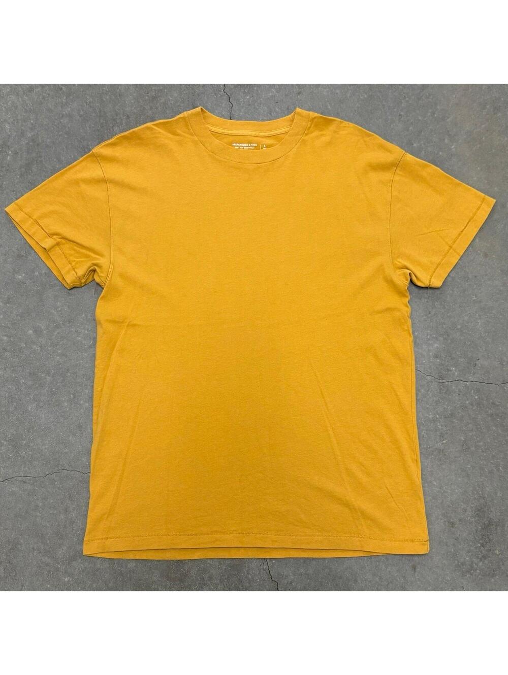 Abercrombie & Fitch Plain Yellow Relaxed T Shirt